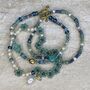 Aqua Bead And Freshwater Pearls Bracelet, thumbnail 3 of 6