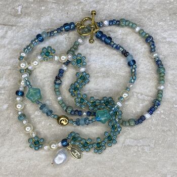 Aqua Bead And Freshwater Pearls Bracelet, 3 of 6