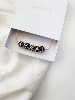 Leopard Print Silicone Bar Necklace, 7 of 7