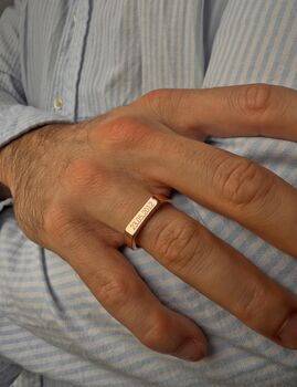 Rose Personalised Signet Ring, 2 of 3
