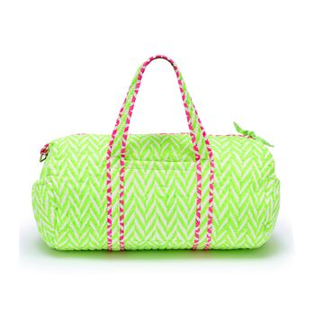 Quilted Weekend Bag | Neon Green, 3 of 4