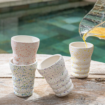 Set Of Four Splash Designed Dolomite Tumblers, 2 of 5