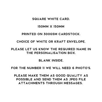 Personalised 11th Birthday Photo Collage Card, 8 of 8