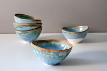 Set Of Four Porcelain Angled Mini Bowl, 4 of 11