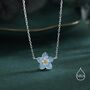 Sterling Silver Forget Me Not Flower Pendant Necklace, thumbnail 1 of 12