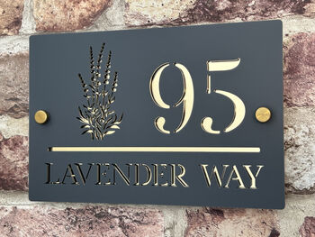 Personalised Lavender Design House Sign Acrylic, 5 of 7