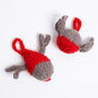 Reindeer And Robin Baubles Knitting Kit, thumbnail 4 of 12