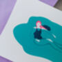 Float Away, Two Colour A4 Limited Screen Swim Print, thumbnail 2 of 5