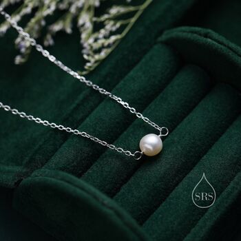 Freshwater Pearl Necklace In Sterling Silver, 7 of 11