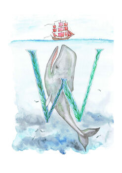 W Is For Whale Alphabet Art Print, 2 of 12