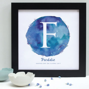 Personalised Christening Watercolour Framed Print, 5 of 11