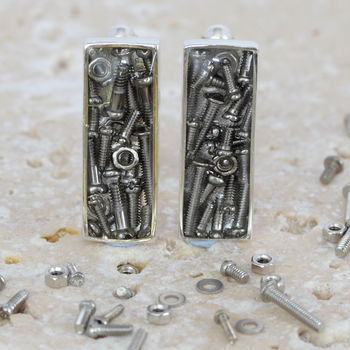 Silver Nuts And Bolts Cufflinks, 3 of 4