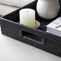 Marbury Black Rattan Square Tray, thumbnail 2 of 4