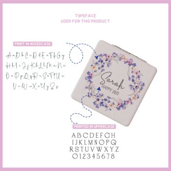 Forget Me Not Pocket Mirror With Personalised Message, 6 of 6