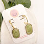 Green Botanical Drop Statement Earrings For Her, thumbnail 2 of 11