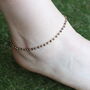 Black Gold Beaded Slim Foot Anklet Payal, thumbnail 1 of 3