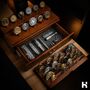 Premium Coin Display Case Christmas Gift Walnut, thumbnail 4 of 9