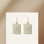 Green And Cream Geometric Earrings, thumbnail 3 of 5