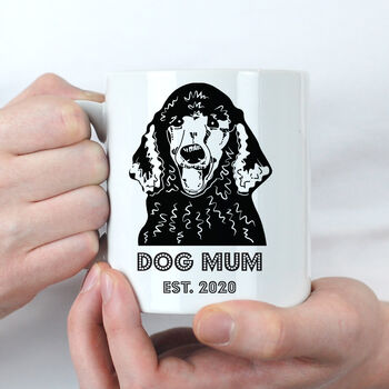 Personalised Dog Mum Linocut Style Mug, 2 of 8