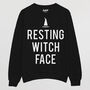 Resting Witch Face Women’s Halloween Slogan Sweatshirt, thumbnail 4 of 4