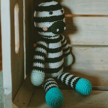 Handmade Zebra Fair Trade Toy, 2 of 3