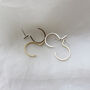 Mini Crescent Hoop Earrings In Recycled Silver Or Brass, thumbnail 1 of 4