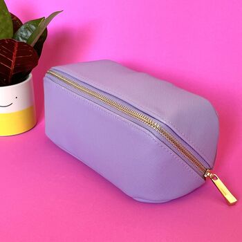 Lilac Purple Cubed Cosmetic Make Up Bag Gift, 2 of 4