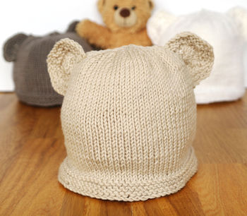Baby Merino Teddy Hat Beginner Knitting Kit, 6 of 6