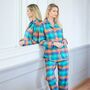 Women's 'Acorn Squash' Check Brushed Cotton Pyjama Set, thumbnail 2 of 4