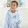 Personalised Child's Football Dressing Gown In Blue, thumbnail 1 of 5