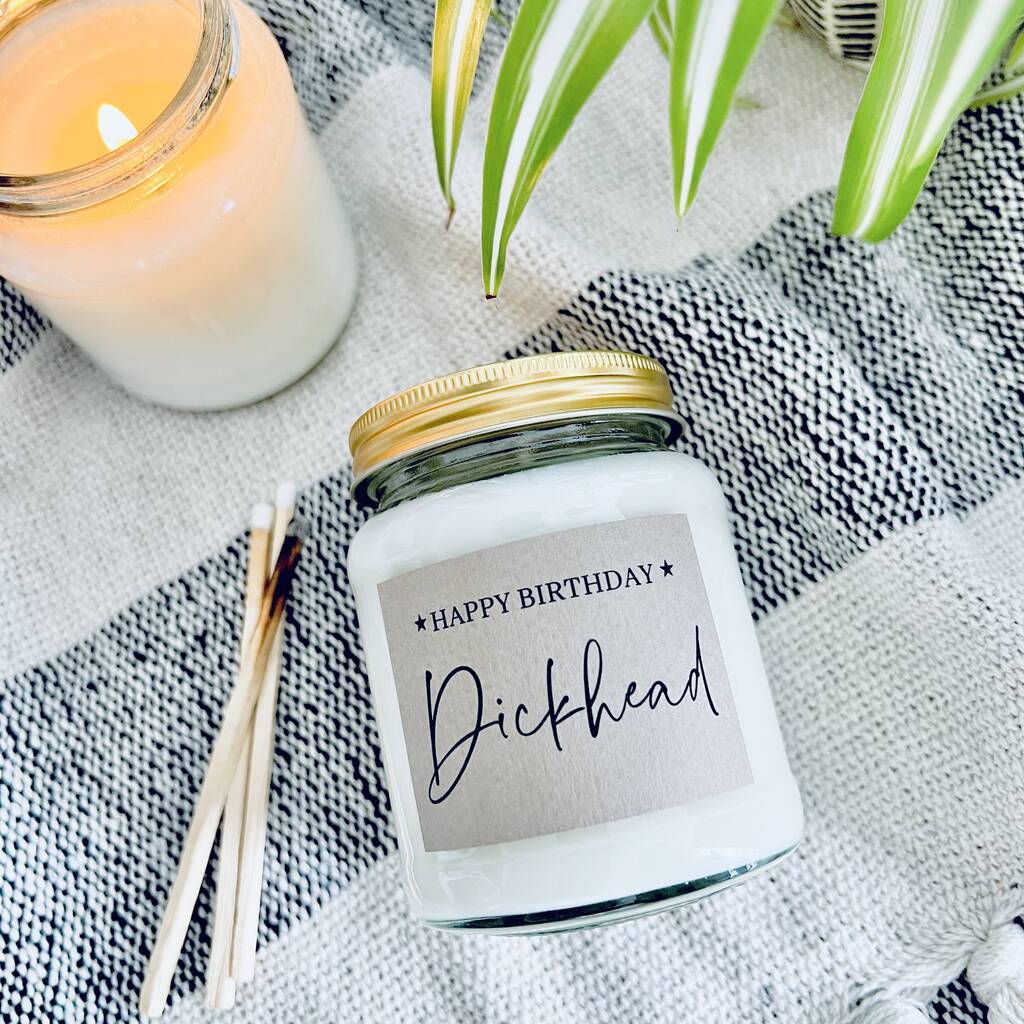 Happy Birthday Dickhead, Funny Birthday Candle Gift By Lollyrocket Candle Co