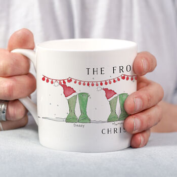 Personalised Welly Boot Family Christmas Mug, 3 of 4