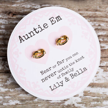 Personalised Family Knot Earrings In Gift Tin, 6 of 9