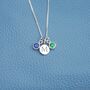 Sterling Silver Mini Initial And Birthstone Necklace, thumbnail 2 of 8