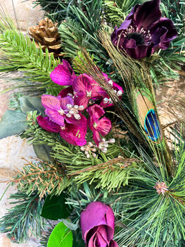 Luxury Faux Christmas Peacock Wreath, 4 of 12