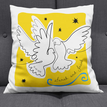 Personalised Matisse Doves Cut Out Cushion, 4 of 7