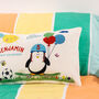 Personalised Penguin Illustration Birthday Cushion, thumbnail 5 of 6