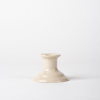 Handcrafted Ceramic Creamy White Taper Candle Stick, 2 of 3