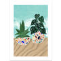 Colourful Succulent House Plants Art Print, thumbnail 2 of 8