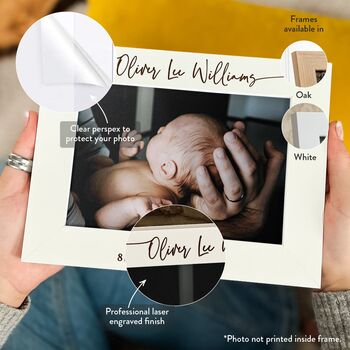 Personalised New Born Baby Gift Picture Frame, 4 of 12