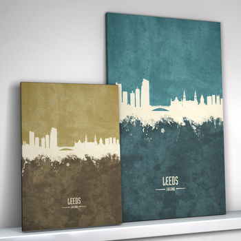 Leeds Skyline Print And Box Canvas, 3 of 6
