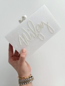 Wifey Pearl Clutch Bag For The Bride, 3 of 3