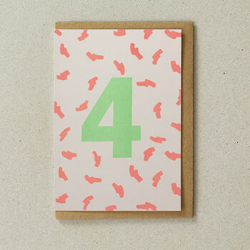 Colourful 4th Birthday Risograph Greeting Card, 2 of 2