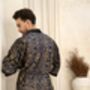 Men's Navy And Gold Batik Kimono Robe, thumbnail 4 of 8