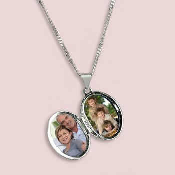Personalised Sterling Silver Oval Locket Necklace, 5 of 10