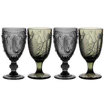 Set Of Four Exotic Embossed Wine Goblets, 2 of 5