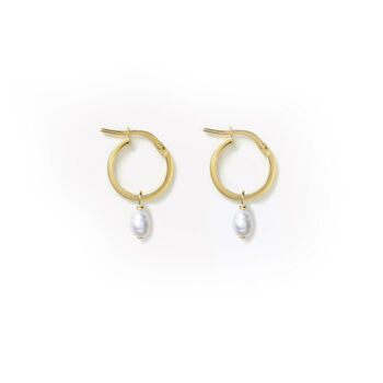 Pearl Creole Hoop Earrings, 3 of 3