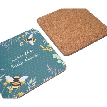 Set Of Four Bee Cork Coasters | Gift For Home, 5 of 6