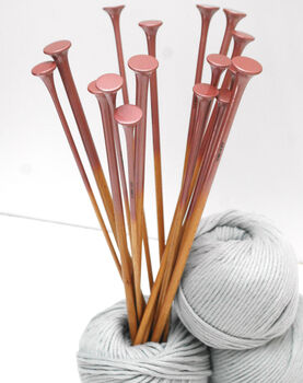 Rose Gold Ombre Painted Knitting Needle Set, 6 of 6