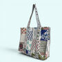 Patchwork Blue Floral Quilted Cotton Tote Bag, thumbnail 4 of 5